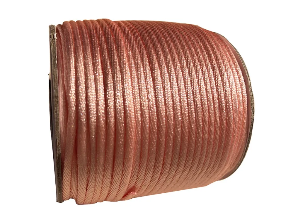 1.5mm Lt Coral Pink Rattail Nylon Cord Chinese Knot Beading Thread+Macrame Rope Bracelet String Accessories 80m/roll | Украшения и