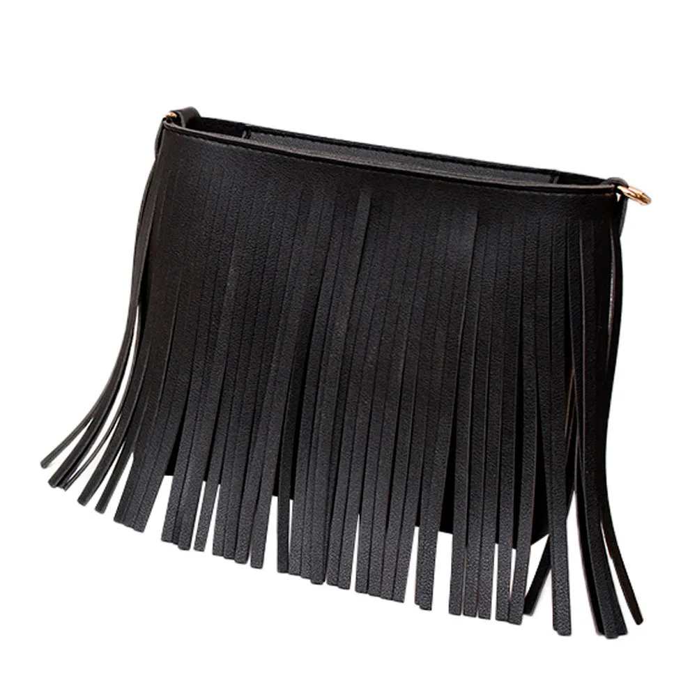 Горячая Распродажа! Женская сумка мессенджер из искусственной кожи с бахромой и