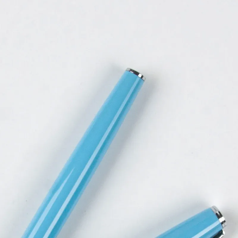 

luxury Writing Metal ink Pen Sky blue Business Office Fine Nib Fountain Pen New Very Good Buy
