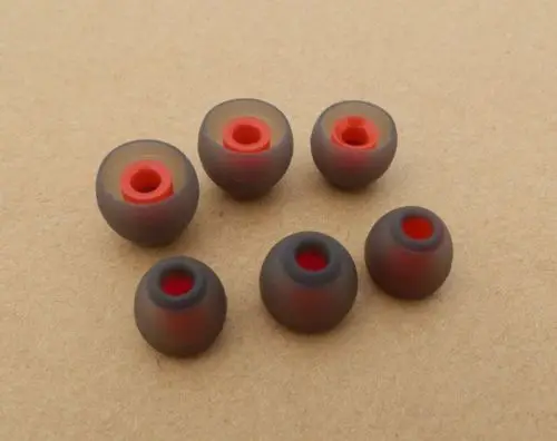 3 пары серо красных (S/M/L) силиконовых вкладышей для наушников вкладышей|silicon