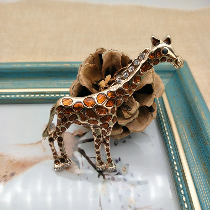 Женская Брошь с жирафом модная эмалированная брошь в виде животных|animal brooch|brooch
