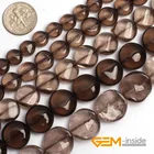 Натуральный камень коричневого цвета дымчатый кварц, незакрепленные бусины для монет, нитка для изготовления ювелирных изделий, 15 дюймов, 10 мм, 12 мм