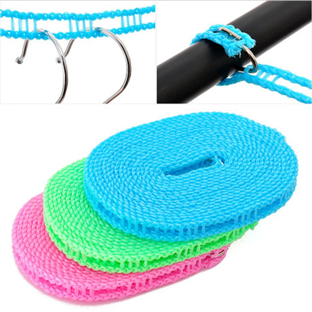 

3/5 Meter Long Outdoor Clothesline Nylon Non-slip Laundry Line Rope Travel Business Clothes Cord Color Random