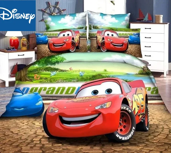 Комплект постельного белья Lightning McQueen с машинками один размер детская спальня
