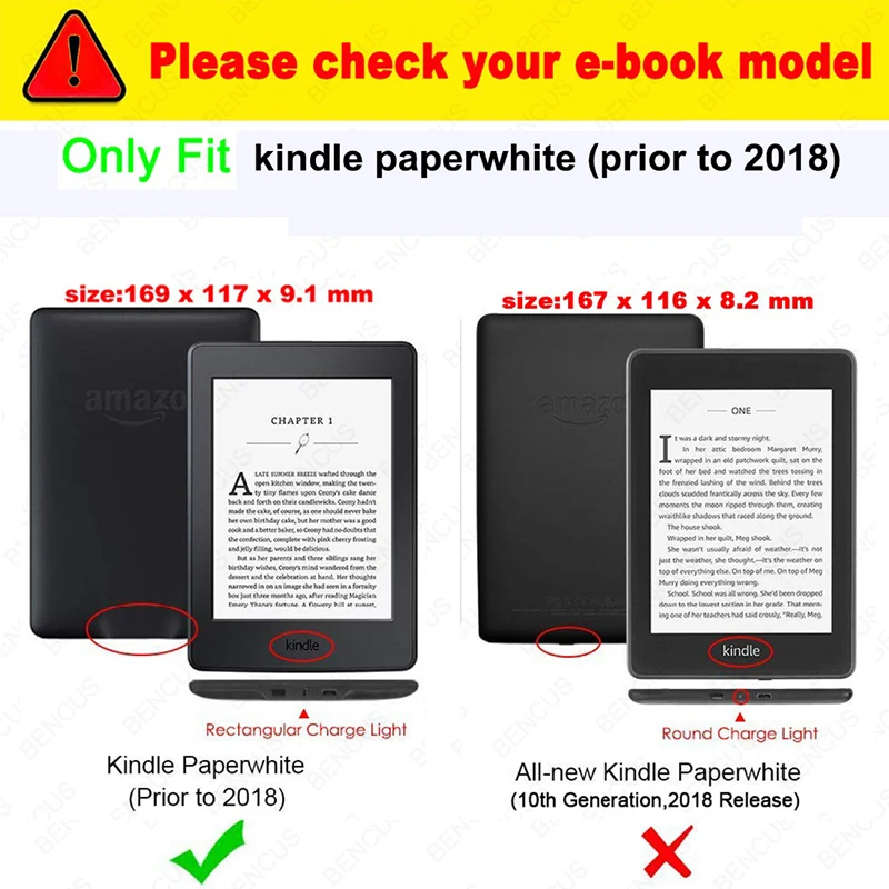 Мягкий умный чехол из ТПУ для Funda Kindle Paperwhite 1/2/3 eReader (7 е поколение 2012/2013/2015/2017