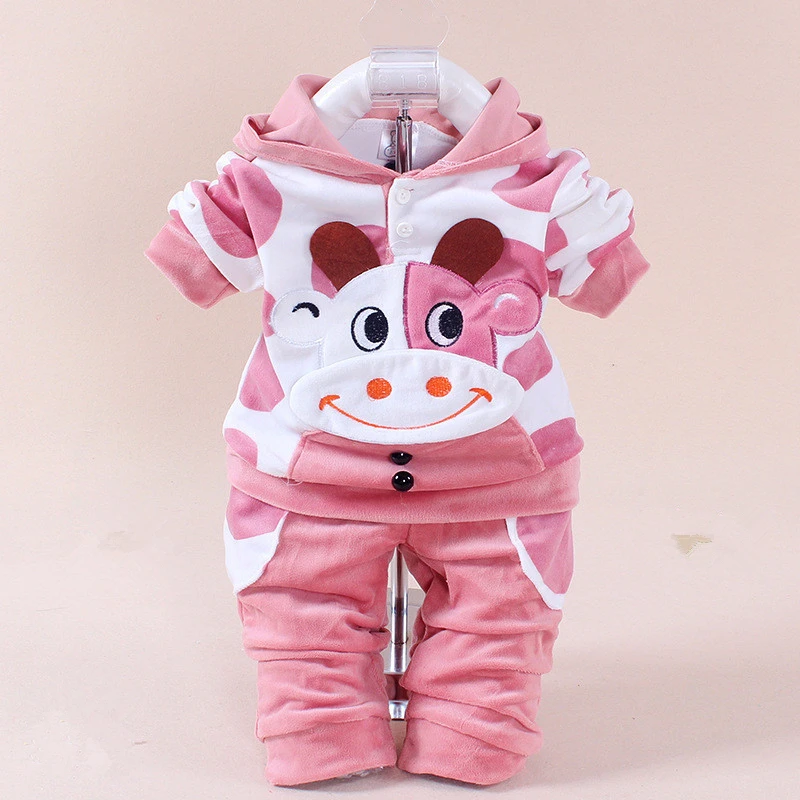 

Baby Girls Sets Infant Autumn Hooded Tops +Pants 2 Piece Suit Newborn Cotton Character Fall Clothings Fashion Casual Clothes