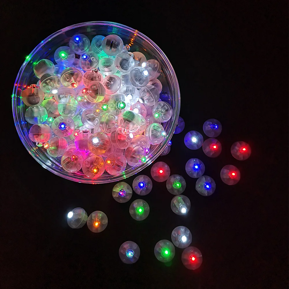 100 шт./лот круглые RGB шары светодиодные воздушные мини лампы для свадьбы