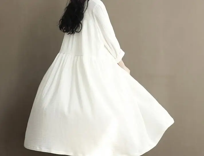 Летнее и осеннее платье льняное шифоновое для беременных женщин Длинное