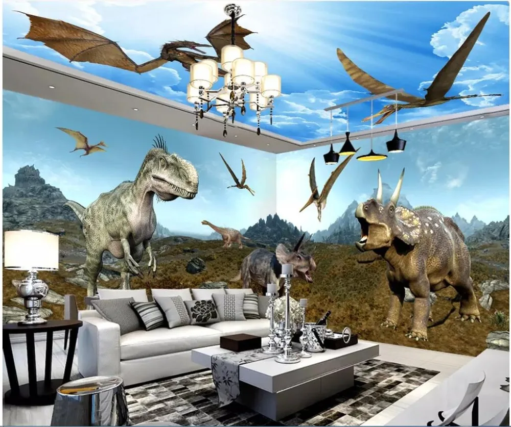 

Настенные 3d фотообои на заказ, гора Юрского периода, динозавр, настенные комнатные обои для всего дома, 3 d