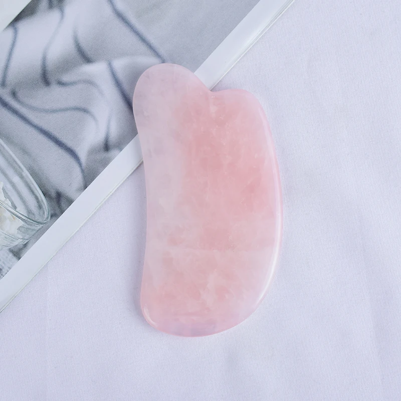 Натуральный розовый Quartz Guasha Board китайский акупрессурный массажный камень для ног