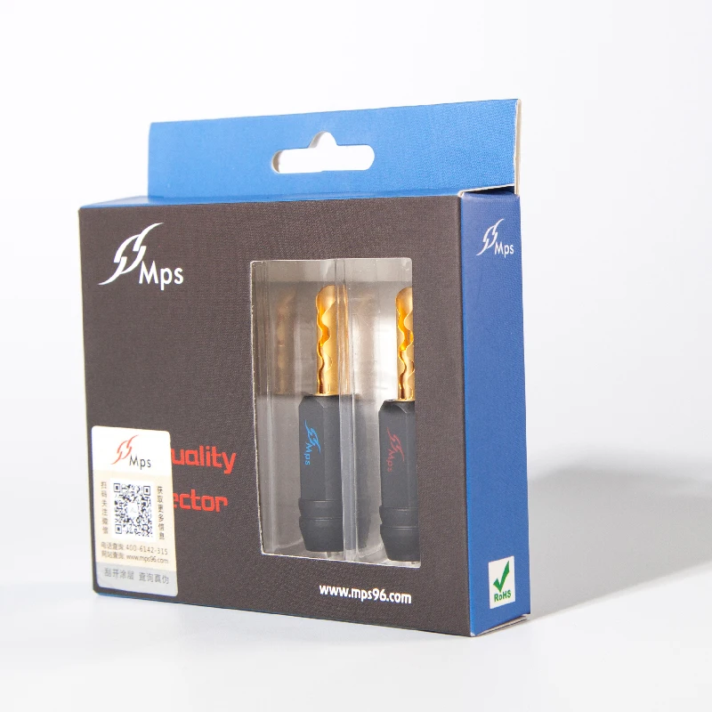 HiFi MPS Shark-5 HiFi динамик банан вилки Чистая медь аудио разъем 24 К позолоченный усилитель динамик разъем