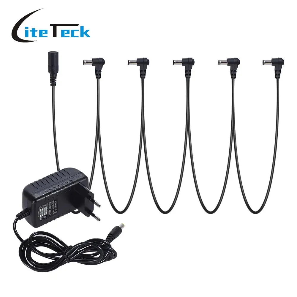 Адаптер питания для гитарного эффекта 9 В постоянного тока 1000 мА 5 сторонний