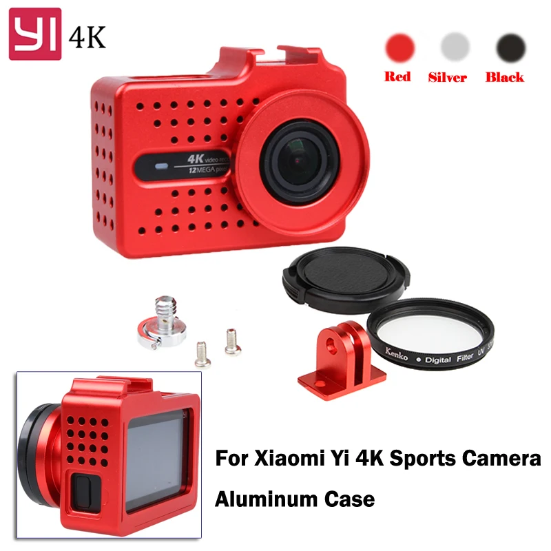 Yi 4K аксессуары для камеры алюминиевый сплав металлический корпус рамка Xiaoyi защитный чехол+ УФ-фильтр для Xiaomi Yi 4K 2 4K+ камера