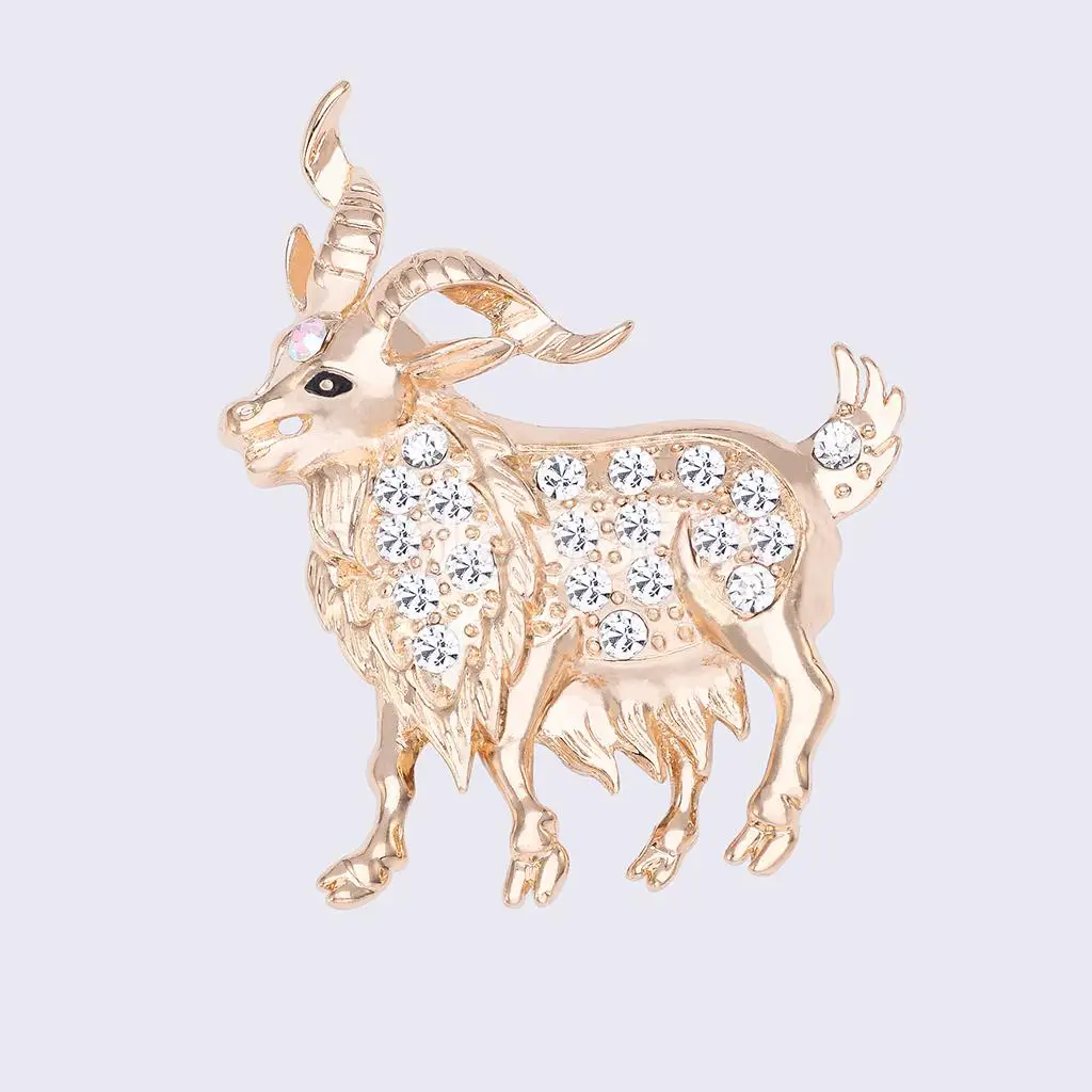 Fashion Jewelry Costume Crystal Goat Sheep Brooch Pin Animal | Украшения и аксессуары