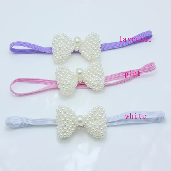 Белый жемчуг Бант Цветок враг ободки Девушка Корона Сделай Сам для волос Детские