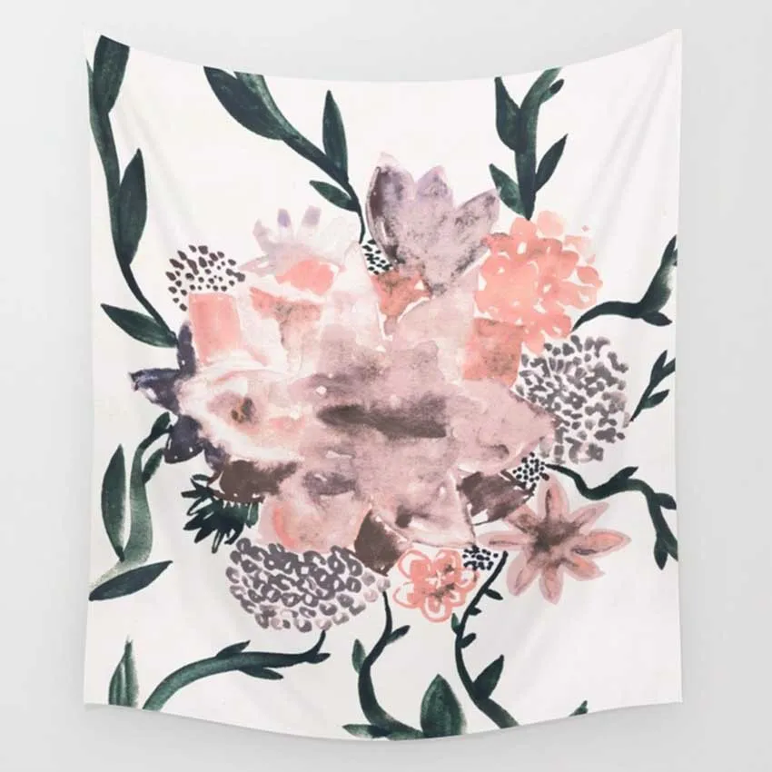 Растения стены гобелен с цветочным принтом росписи пастырской настенный