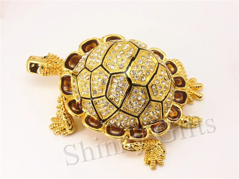 Специальное предложение полный алмазов черепаха Форма Шкатулка оловянные