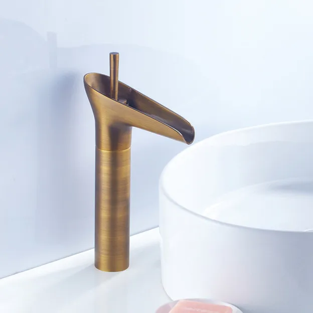 Бесплатная доставка роскошный Твердый латунный антикварный кран для ванной