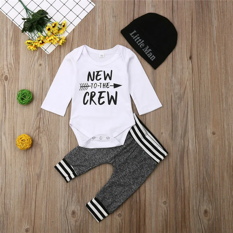 2019 New Fashion Toddler Infant Newborn Baby Girl Boy Letter Romper+Pants Outfit Clothes Bodysuit Playsuit 0-24M | Детская одежда и