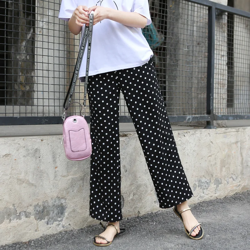 Капри в горошек для беременных крутые тканевые Брюки Одежда размера плюс лето 2019