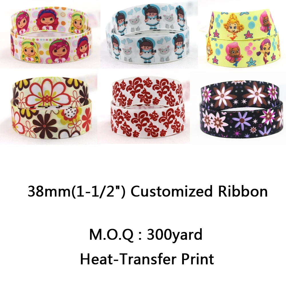 

[IuBuFiGo] 1-1/2 "(38 мм) атласный Grosgrain Печатный индивидуальный логотип ленты, как вы хотите 300 ярдов/партия