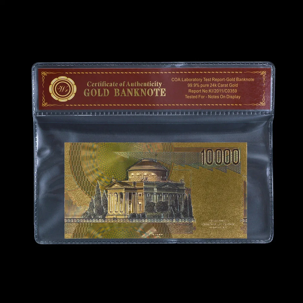 Новейшие поступления цветные Италия 10 тысяч лир банкноты позолота итальянская