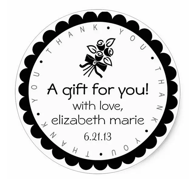 

1.5inch Black Roses-Thank You Classic Round Sticker