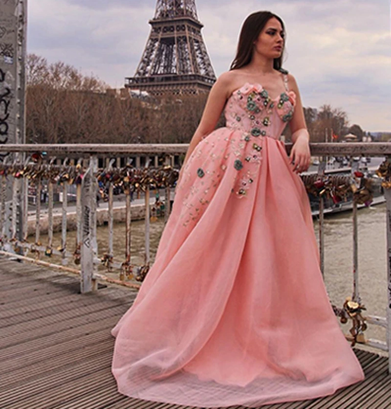 

Женское вечернее платье на одно плечо, длинное бальное платье с цветами, ручной работы, для выпускного вечера, 2020