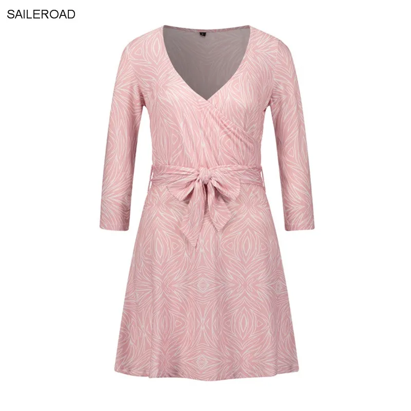 Европейский Американский стиль женское богемное винтажное платье с v-образным