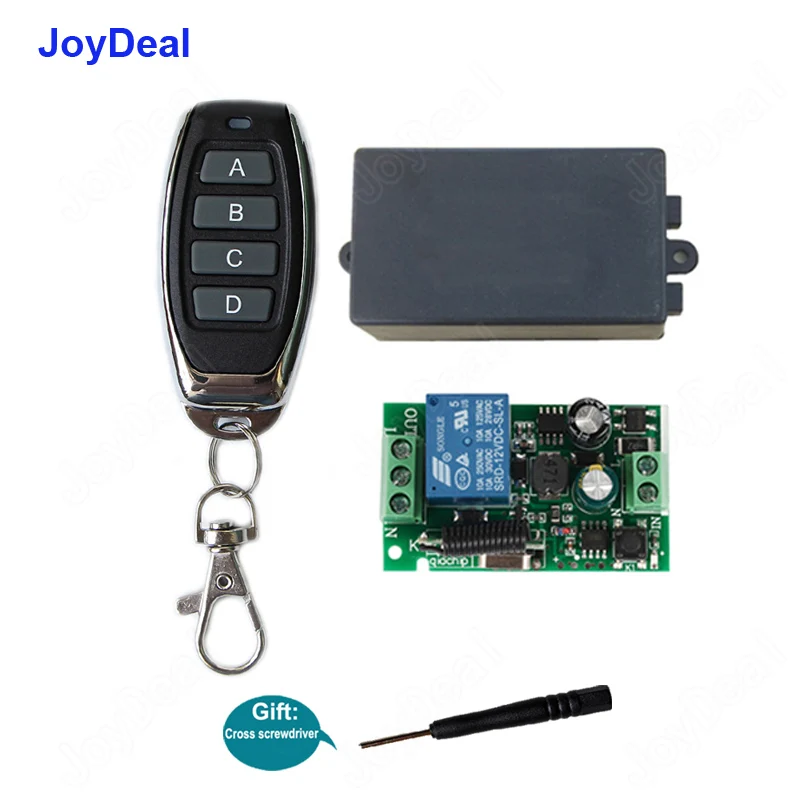 1 RC And 1 Receiver JoyDeal 433 МГц универсальный беспроводной пульт дистанционного управления AC 120 В 220 В 1CH релейный приемник коридор комната Домашний светодиодный светильник переключатель лампы - Цвет: 1 RC And 1 Receiver
