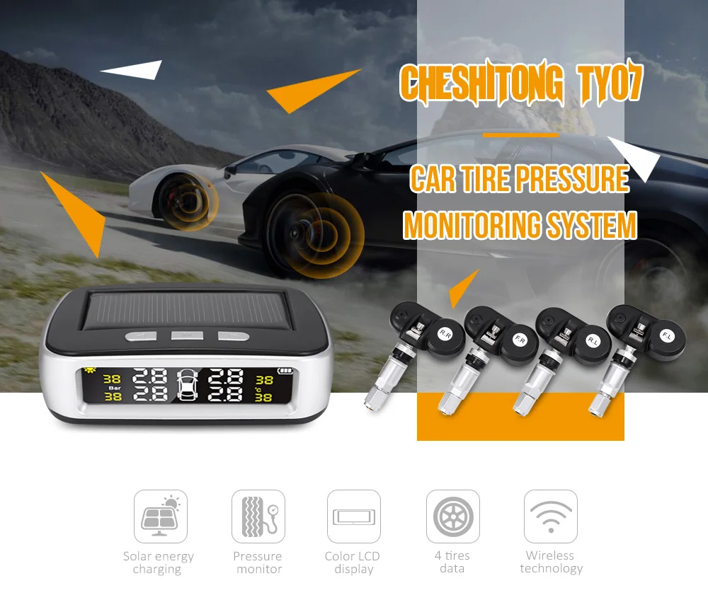 Автомобиль TPMS солнечные USB шины Давление мониторинга Системы в режиме реального времени Давление Температура мониторинга подходит для большинства автомобилей