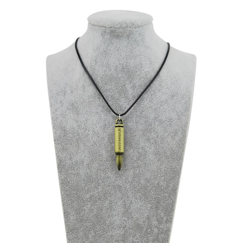 Новинка оригинальная кожаная цепочка Counter Strike колье чокер в виде пули мужское