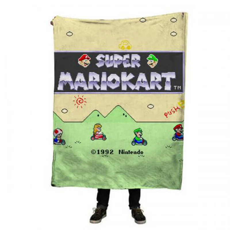 EHOMEBUY 3D одеяло супер Mariokart 3D принт для маленьких детей милый мультфильм Марио Фланелевое качество домашний диван Чехол для пикника портативный - Цвет: 1