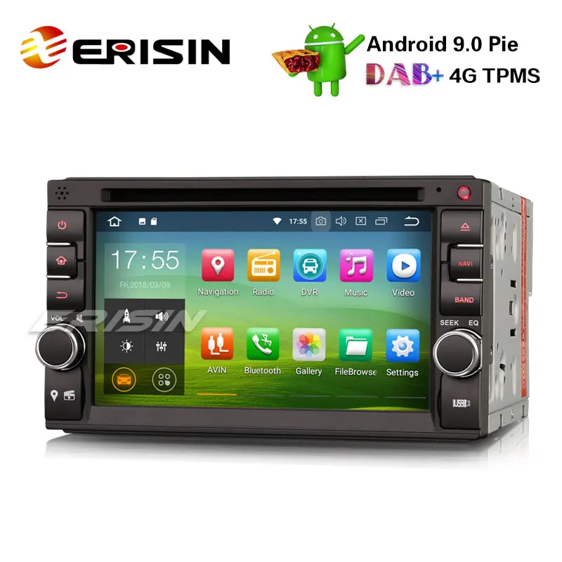 Erisin ES4836U 6," двойной Din Android 9,0 стерео Nissan gps Wi Fi DAB+ SatNav OBD Bluetooth TPMS