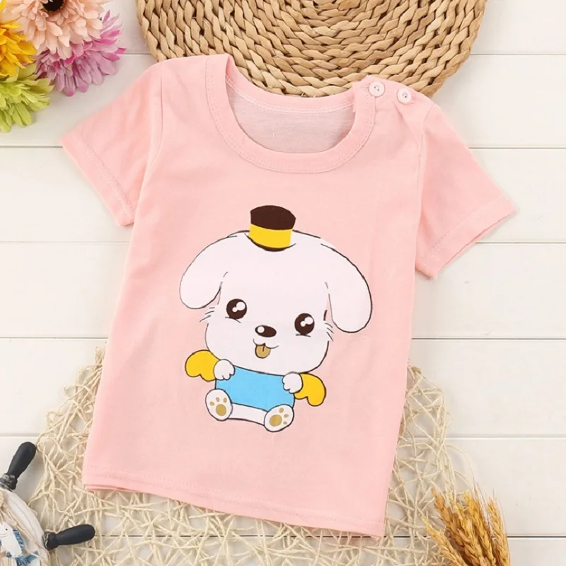 Детская с короткими рукавами футболка для маленьких мальчиков девочек хлопковые