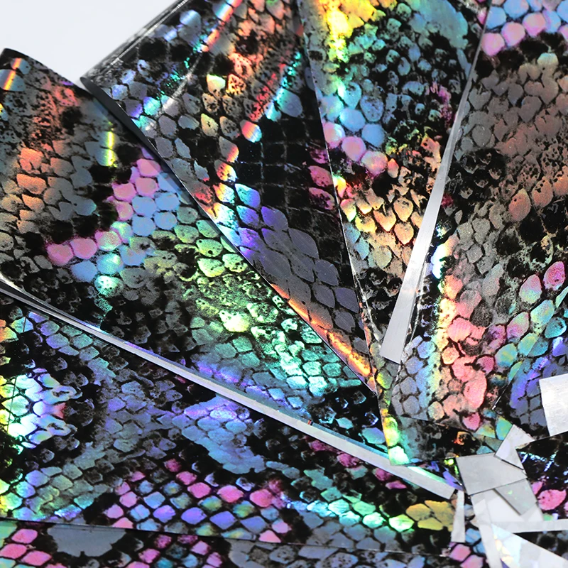 16 шт./компл. Фольга для ногтей змеиный дизайн слайдер переводные наклейки