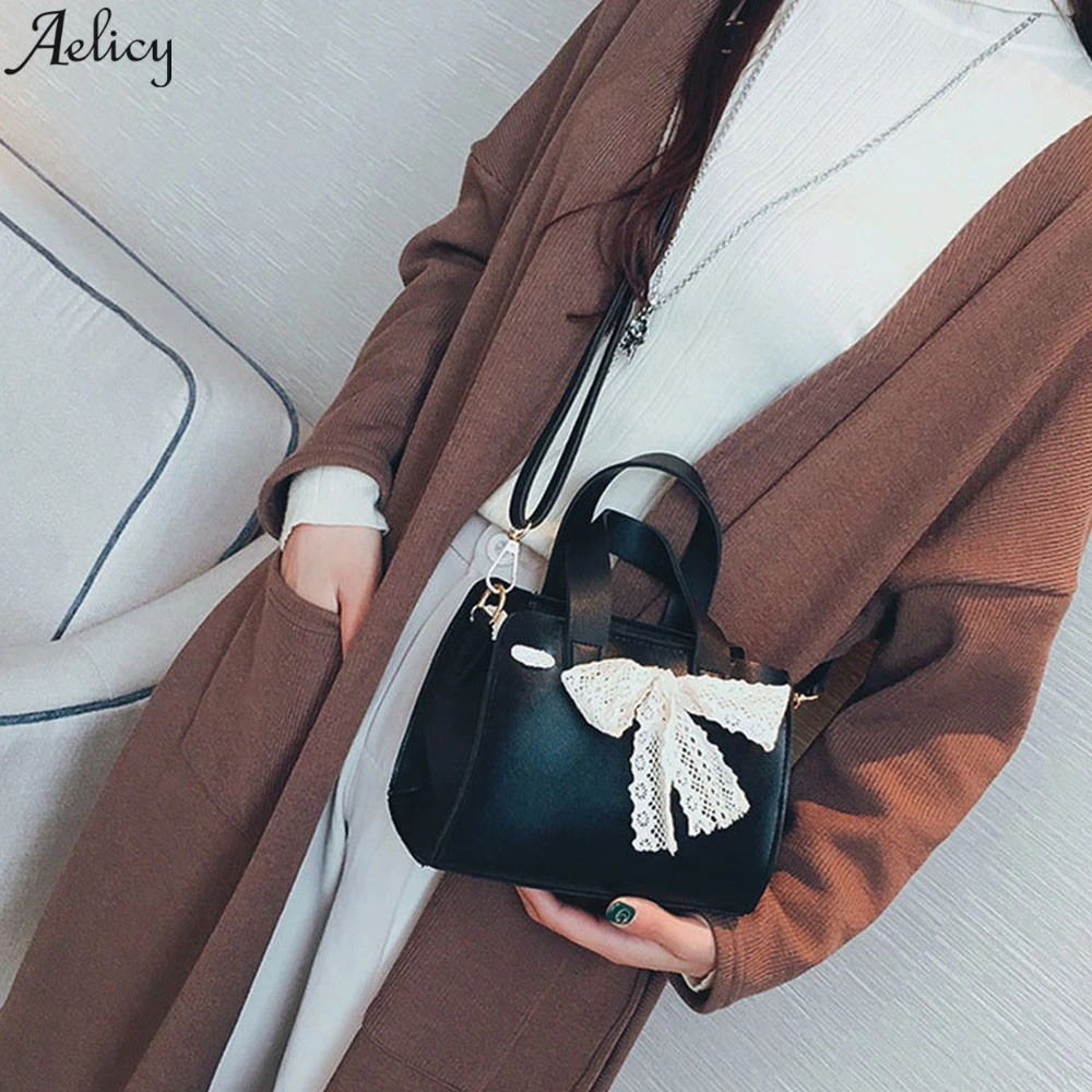Aelicy/элегантные женские сумки с кружевным бантом роскошные повседневные Сумки из