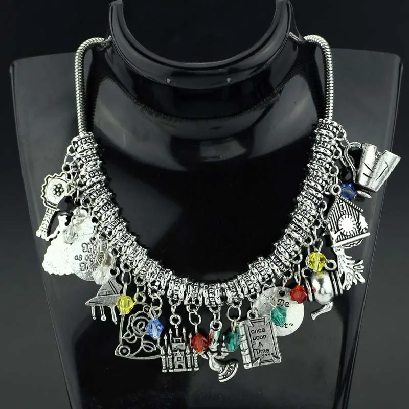 10 styles Fashion Anime Moana Charm Choker Necklace Beauty and the beast DIY Metal Alloy Romantic theme pendant Jewelry | Украшения и