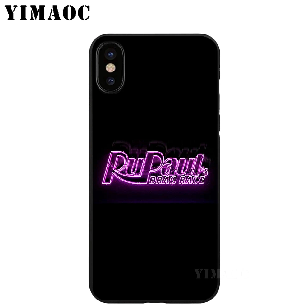 Мягкий силиконовый чехол YIMAOC RuPaul's Drag racing из ТПУ черный для iPhone X или 10 8 7 6 6S Plus 5 SE