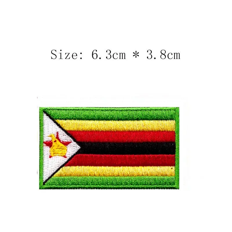 Антикварная медь Центральная Африка, Южно-африканская страна, флаг mauritium Chad zimbabu вышивка патч 6,3 см Широкий Железный на патч - Цвет: Антикварная медь