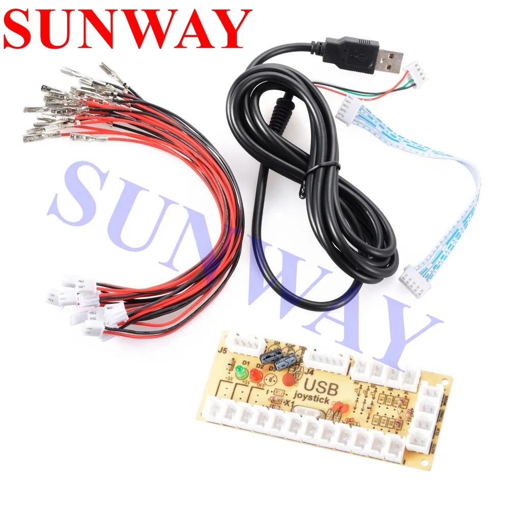 Аркадный джойстик DIY Kit Нулевая задержка USB контроллер ПК для аркадного джойстика+ кнопки+ жгут проводов для MAME& Raspberry Pi 3B