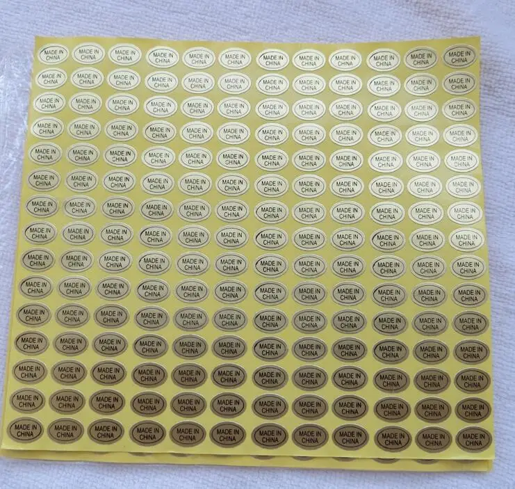 9*13MM  8100pcs/lot Golden Color Adhesive Sticker MADE IN CHINA Sticker Oval Matte Gold PET Origin Label Sticker