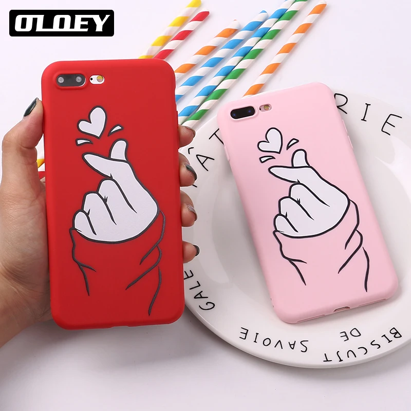 Для iPhone 12 11 Pro 6S 8 8Plus X 7 7Plus XS Max Мягкий ТПУ силиконовый матовый чехол Fundas Coque Cover Cute Love