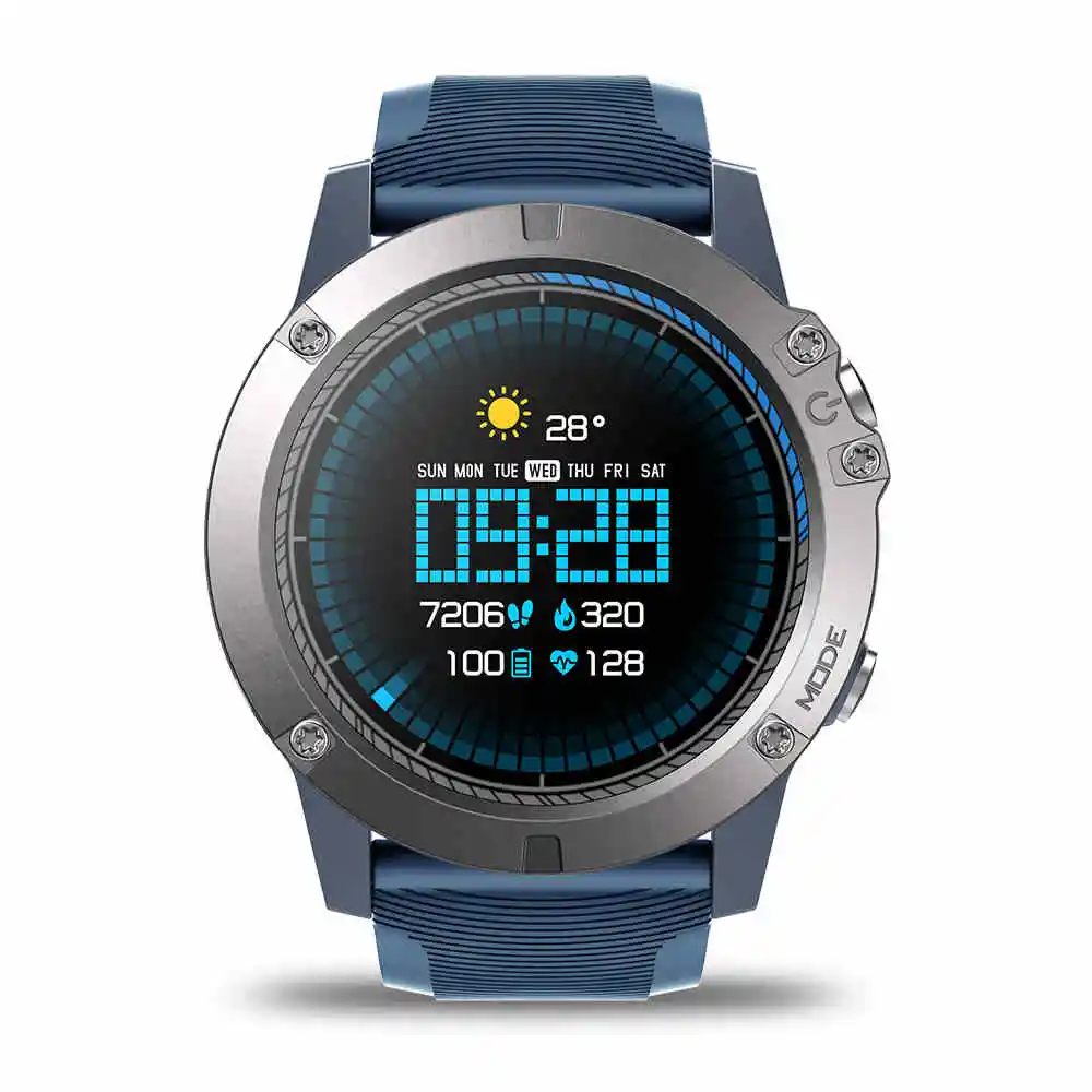 Синий Zeblaze VIBE 3 Pro умные часы для мужчин в режиме реального времени погода оптический монитор сердечного ритма отслеживание на весь день Спорт Фитнес браслет Reloj - Цвет: Синий