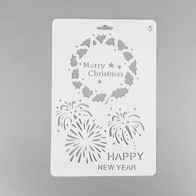 Рождественский венок трафарет для декора стен рукоделия полые настенная