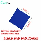 Теплопроводящая клейкая лента, 100 шт., 8,8x8,8x0,15 ММ, двухсторонняя, для радиатора, охлаждающего радиатора, светодиода