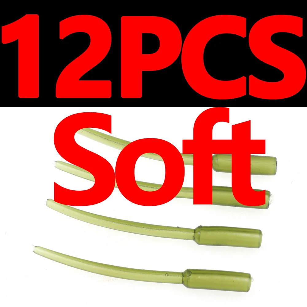 Soft 12PCS JIGEECARP 12 шт. для ловли карпа встроенный свинец Вес вставки конусная трубка мягкий и жесткий свинец встроенный Резиновый рукав терминал рыбы аксессуары - Цвет: Soft 12PCS