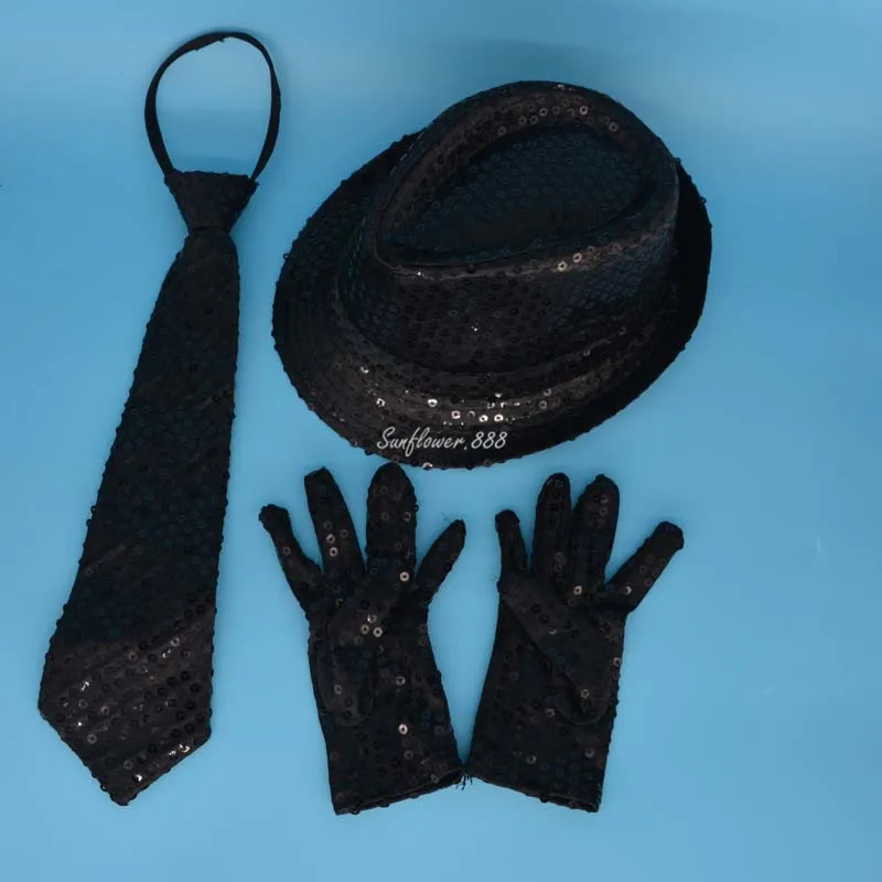 Крутая шляпа для джаза с блестками мальчиков и девочек перчатки галстуком