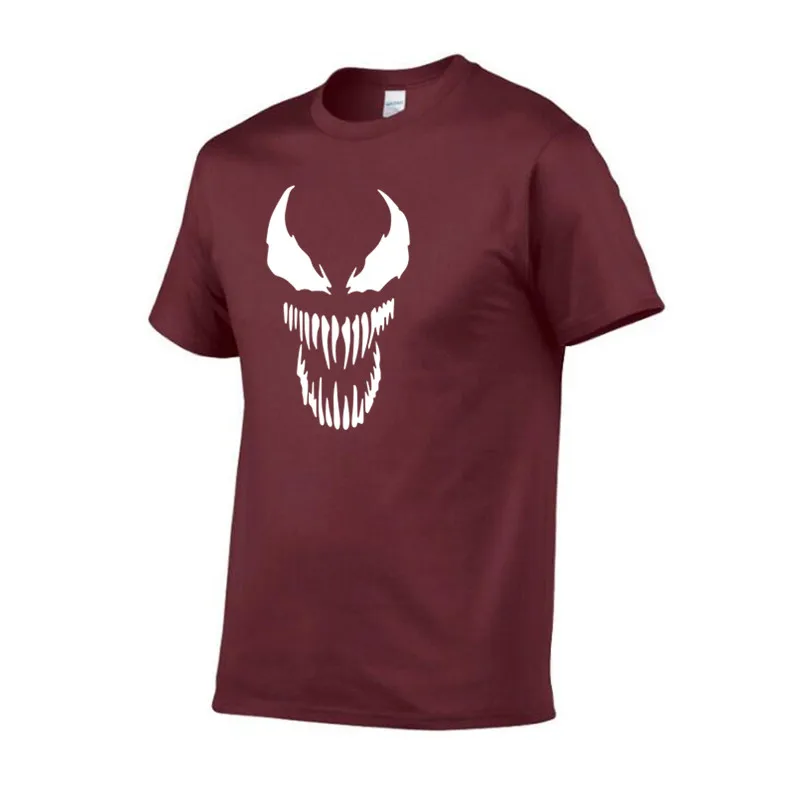 maroon Унисекс Venom Comic оригинальность черный хлопок Harajuku футболка лето для мужчин и женщин аниме черный хлопок фильм топы тройник Homme - Цвет: maroon
