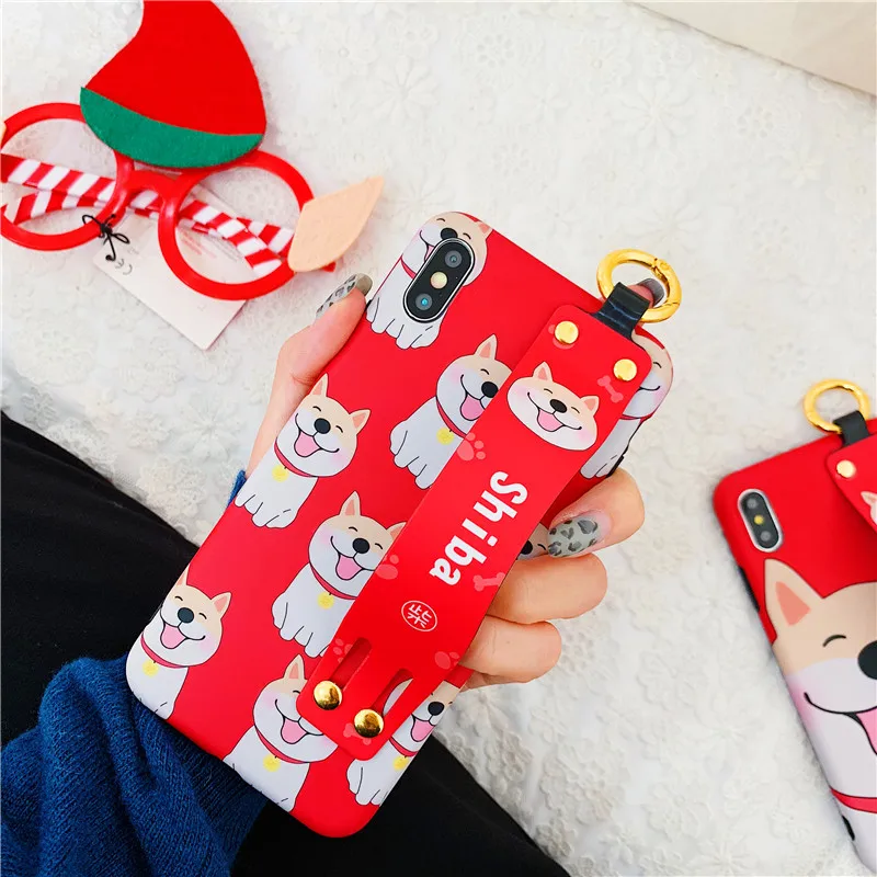 Cute Funny Pug Dog French Bulldog Puppy Wristband Strap Soft IMD Phone Case for Apple iphone 6 6S 7 8 plus X XR XS MAX Fundas |